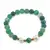 Bratara pe elastic Perle de cultura, bumbi aurii si Agat verde sfere mate 8mm