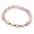 Bratara pe elastic Perle de cultura, bumbi aurii si Cuart cherry sfere 8mm
