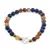 Bratara Agat maro si Lapis Lazuli sfere 6mm, Larvikit 8mm si steluta din Sidef 10mm cu bumbi aurii