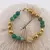 Bratara Agat verde mat si Roca vulcanica aurie sfere 8mm, Cryolit cu flori aurii, imagine 2