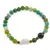 Bratara Agat verde sfere fatetate 6mm, Larvikit 8mm si luna din Sidef 12mm cu bumbi aurii