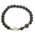 Bratara Bronzit sfere 6mm, Larvikit 8mm si luna din Sidef 12mm cu bumbi aurii