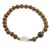 Bratara Jasp Tiger skin sfere 6mm, Larvikit 8mm si luna din Sidef 12mm cu bumbi aurii