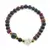 Bratara mix Ochi de tigru colorat sfere 6mm, Larvikit 8mm si steluta din Sidef 10mm cu bumbi aurii
