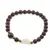 Bratara Obsidian mahon sfere 6mm, Larvikit 8mm si luna din Sidef 12mm cu bumbi aurii