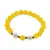 Bratara pe elastic Perle de cultura, bumbi aurii si Agat galben sfere 8mm