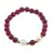 Bratara pe elastic Perle de cultura, bumbi aurii si Agat roz sfere fatetate 8mm