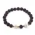 Bratara pe elastic Perle de cultura, bumbi aurii si Cuart druzy electroplacat mov sfere 8mm