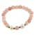 Bratara pe elastic Perle de cultura, bumbi aurii si Cuart piersica sfere 8mm