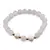 Bratara pe elastic Perle de cultura, bumbi aurii si Cuart roz sfere mate 8mm