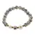 Bratara pe elastic Perle de cultura, bumbi aurii si Jasp dalmatian sfere mate 8mm