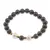 Bratara pe elastic Perle de cultura, bumbi aurii si Obsidian fulg de nea maro sfere 8mm