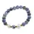 Bratara pe elastic Perle de cultura, bumbi aurii si Sodalit sfere mate 8mm