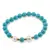 Bratara pe elastic Perle de cultura, bumbi aurii si Turcoaz sfere 8mm
