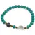 Bratara Turcoaz verde sfere 6mm, Larvikit 8mm si luna din Sidef 12mm cu bumbi aurii
