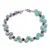 Bratara Amaonit Rusia briolete fatetate 6-7mm si Rubin cuburi fatetate 3-4mm
