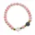 Bratara Coral roz sfere 6mm, Larvikit 8mm si steluta din Sidef 10mm cu bumbi aurii