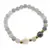 Bratara Cuart gri sfere 6mm, Larvikit 8mm si steluta din Sidef 10mm cu bumbi aurii