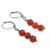 Cercei cu agatatoare Carneol mat sfere, 6mm