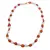 Colier Carneol si Cuart roz neuniform 6-12mm si Smarald sfere 3mm