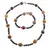 Set bratara si colier Bronzit sfere 5mm si Mookait sfere 10mm cu bumbi argintii