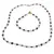 Set bratara si colier Cristal de stanca sfere 6mm si Safir albastru discuri fatetate 4-8mm cu Hematit sfere fatetate 2mm