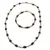 Set bratara si colier Labradorit sfere 3mm, Granat neuniform 5-8mm si Hematit auriu cuburi 3mm cu bumbi aurii