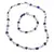 Set bratara si colier Sodalit si Piatra lunii neuniforma 6-8mm cu bumbi argintii