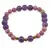 Bratara pe elastic Ametist sfere 8mm, bumbi aurii si Rodonit roz sfere 6mm