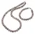 Set colier si bratara Agat gri sfere 8mm