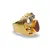 Inel din argint 925 placat cu aur 14k cu cristale incrustate, model teardrop mix - marimea 55