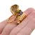 Inel din argint 925 placat cu aur 14k reglabil cu Iolith, model petale, imagine 5