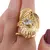 Inel din argint 925 placat cu aur 14k reglabil cu Topaz, model petale, imagine 4