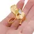 Inel din argint 925 placat cu aur 14k reglabil cu Topaz, model petale, imagine 5