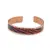 Bratara reglabila din cupru cu dungi multicolore si margini texturate