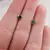 Cercei cu surub din Argint 925 si zircon verde inchis, 4-5mm, imagine 3