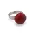 Inel reglabil Coral rosu rotund, 13-15mm
