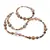 Set colier si bratara Agat crazy lace sfere cu bumbi aurii, 4-10mm