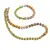 Set colier si bratara Jad olive si Jasp Bumblebee patratele 6-7mm cu sfere de Citrin 3mm si Hematit auriu 6mm