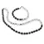 Set colier si bratara Turmalina neagra si Opal alb patratele 4-5mm cu sfere de Opal dendritic 4mm si Hematit auriu 6mm