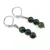 Cercei cu agatatoare Ochi de tigru verde sfere, 6mm