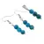 Set Cercei si Pandantiv Agat albastru sfere, 6mm