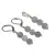 Set Cercei si Pandantiv Cuart gri sfere, 6mm