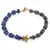 Bratara Lapis lazuli si Pirita discuri 6-7mm, Lapis lazuli sfere 4mm si steluta din Hematit auriu