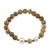 Bratara pe elastic Perle de cultura, bumbi aurii si Agat crazy lace sfere 8mm