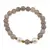 Bratara pe elastic Perle de cultura, bumbi aurii si Agat gri sfere fatetate 8mm