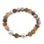 Bratara pe elastic Perle de cultura, bumbi aurii si Agat maro patat sfere fatetate 8mm