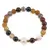 Bratara pe elastic Perle de cultura, bumbi aurii si Agat maro sfere 8mm