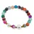 Bratara pe elastic Perle de cultura, bumbi aurii si Agat multicolor dantelat sfere fatetate 8mm