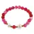 Bratara pe elastic Perle de cultura, bumbi aurii si Agat roz sfere 8mm